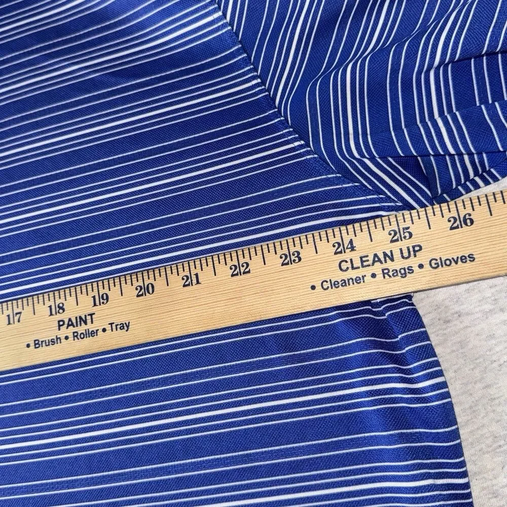 Nike Golf Dri-FIT Mens Polo Shirt XXL Blue/White Striped Short Sleeve Polyester